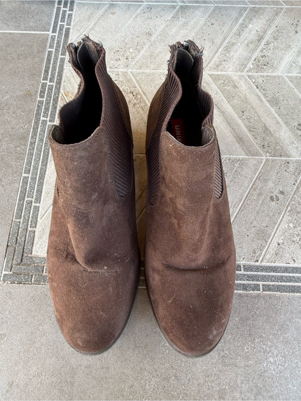 UNIONBAY Brown Suede Women's Chelsea Ankle Boots
